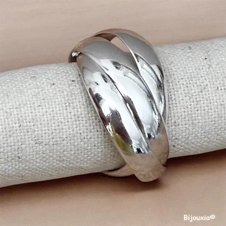 Bague Taille 68 Alliance 3 Anneaux Épais En Argent Massif 925/000