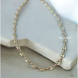 Chaîne Grain De Café 5MM X 50 CM Plaqué or 18 CARATS 750/1000 Bijoux NEUF