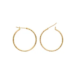 Créoles fines 3 cm Torsadées Plaqué Or 18 CARTAS Bijoux Femme