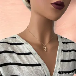 Pendentif Fée Plaqué Or 18 CARATS et Boule De Quartz Rose