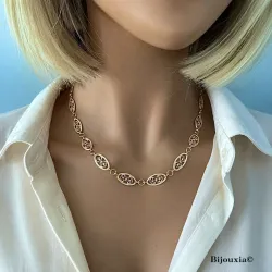 Collier Maillons Ciselés - Oriental - En Plaqué or 18 CARATS 750/000