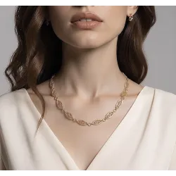 Collier Maillons Ciselés - Oriental - En Plaqué or 18 CARATS 750/000
