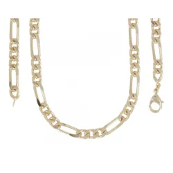Chaîne Homme Maille Alternée Figaro 1-3 - 50CM X 7MM En Plaqué or 750/1000
