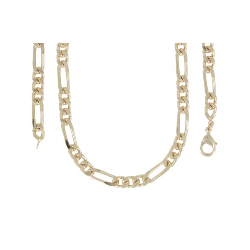 Chaîne Homme Maille Alternée Figaro 1-3 - 50CM X 7MM En Plaqué or 750/1000