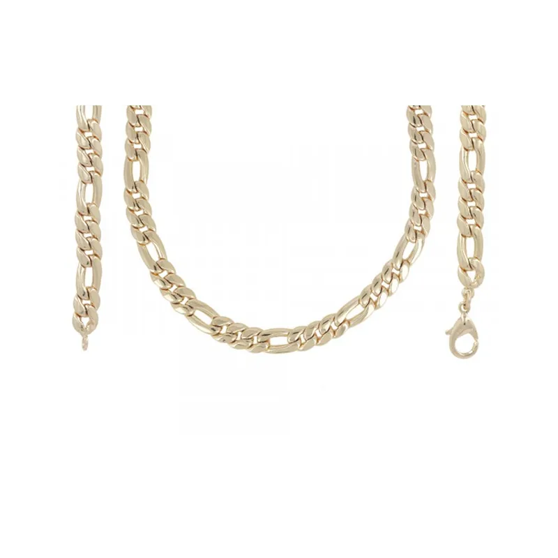 Chaîne Homme Maille Alternée Figaro 1-3 Longue 60CM X 5MM En Plaqué or 750/1000
