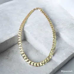 Chaîne Homme Maille Gourmette Large 50CM En Plaqué or 750/1000
