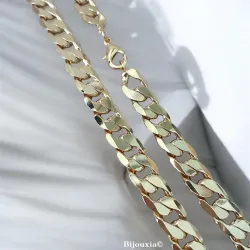 Chaîne Homme Maille Gourmette Large 50CM En Plaqué or 750/1000