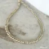 Chaîne Homme Maille Alternée Figaro 1-3 Longue 60CM X 5MM En Plaqué or 750/1000