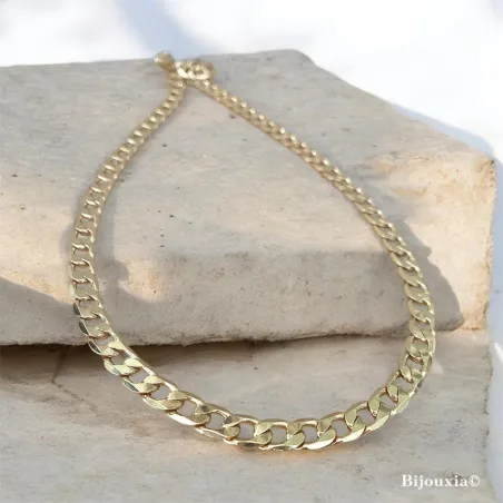 Chaîne Homme Maille Gourmette 51,5CM X 6MM En Plaqué or 750/1000