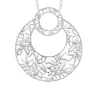 Collier Cercle Motifs Ajourés Petites Branches En Argent 925/000 Rhodié
