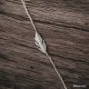 Bracelet tendance "PLUME" Argent Massif Rhodié 925/1000 ZIRCONIUM