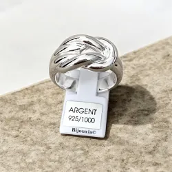 Bague Large Nœud Entrelacée En Argent Massif 925/1000 Tailles CHOIX