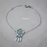 Bracelet Attrape Rêve Pierre Turquoise Argent Massif 925/000  Bijoux Femme