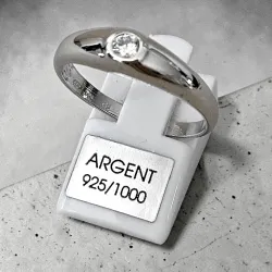 Bague jonc Cristal Zirconium Argent Massif 925/1000 Bijoux Mixte