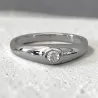 Bague jonc Cristal Zirconium Argent Massif 925/1000 Bijoux Mixte