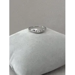 Bague jonc Cristal Zirconium Argent Massif 925/1000 Bijoux Mixte