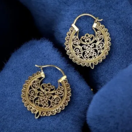 Créoles Type Savoyardes Orientales, Plaqué or 18 carats 750/1000