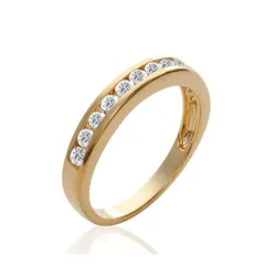 Bague Alliance Empierrée Cristaux ZIRCONIUM Plaqué or 18 Carats T50 à 60