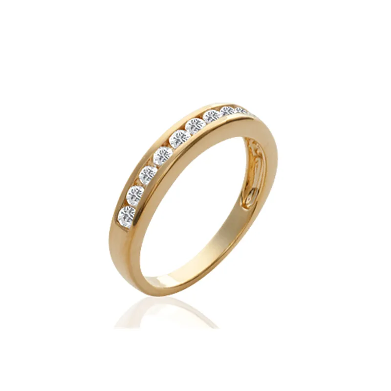 Bague Alliance Empierrée Cristaux ZIRCONIUM Plaqué or 18 Carats T50 à 60