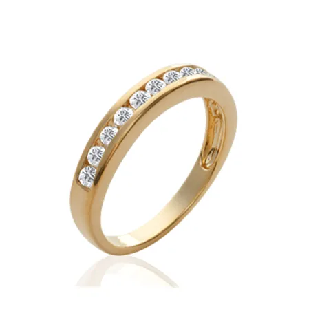 Bague Alliance Empierrée Cristaux ZIRCONIUM Plaqué or 18 Carats T50 à 60