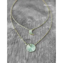 Collier Collection Astre / Lune Plaqué or 18 Carats 750/1000