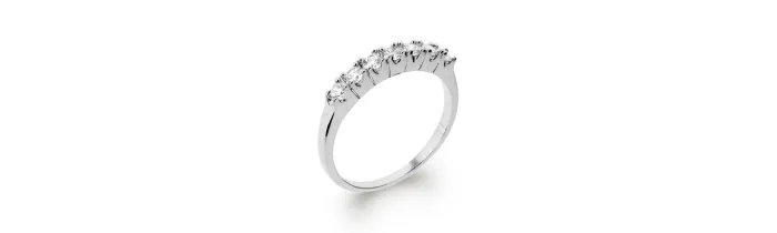 Bague Alliance ZIRCONIUM En Argent Massif 925/000 Rhodié Tailles 48 à 68
