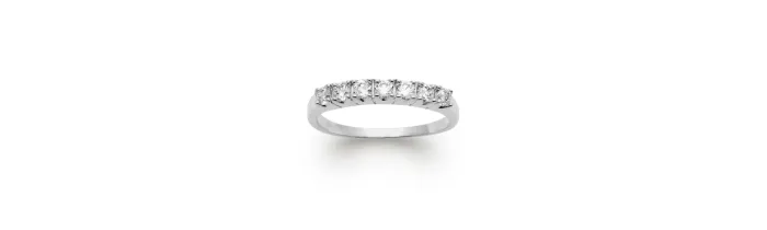 Bague Alliance ZIRCONIUM En Argent Massif 925/000 Rhodié Tailles 48 à 68