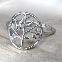Bague Symbole Arbre de Vie Argent Massif 925/000 Tailles 48 à 68