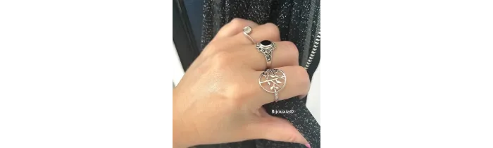 Bague Symbole Arbre de Vie Argent Massif 925/000 Tailles 48 à 68