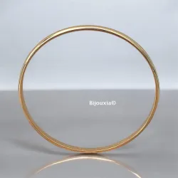 Bracelet Diamètre 6,2cm X 3mm Demi Jonc Rigide Plaqué Or 18 CARATS Bijoux Femme