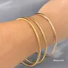 Bracelet Diamètre 6,2cm X 3mm Demi Jonc Rigide Plaqué Or 18 CARATS Bijoux Femme