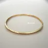 Bracelet Diamètre 6,2cm X 3mm Demi Jonc Rigide Plaqué Or 18 CARATS Bijoux Femme