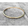 Bracelet Diamètre 6,6cm X 3mm Demi Jonc Rigide Plaqué Or 18 CARATS Bijoux Femme