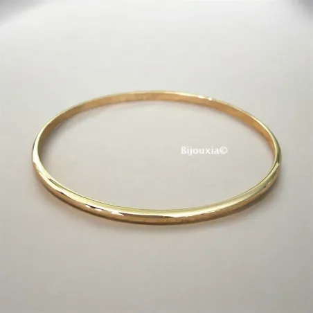 Bracelet Diamètre 6,6cm X 3mm Demi Jonc Rigide Plaqué Or 18 CARATS Bijoux Femme