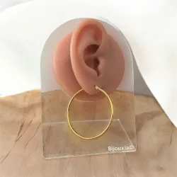 Créoles Lisses Diamètre 4cm En Acier Inoxydable PVD Doré