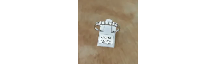 Bague Alliance ZIRCONIUM En Argent Massif 925/000 Rhodié Tailles 48 à 68