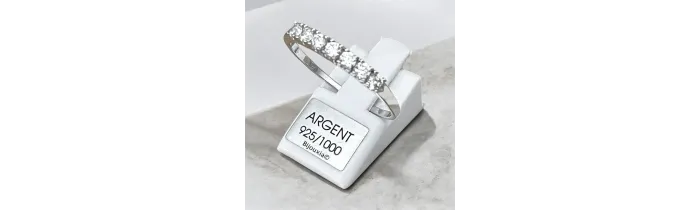 Bague Alliance ZIRCONIUM En Argent Massif 925/000 Rhodié Tailles 48 à 68