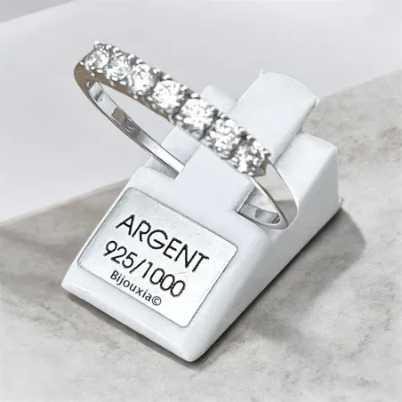 Bague Alliance ZIRCONIUM En Argent Massif 925/000 Rhodié Tailles 48 à 68