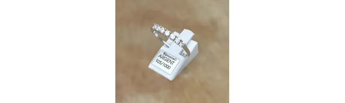 Bague Alliance ZIRCONIUM En Argent Massif 925/000 Rhodié Tailles 48 à 68
