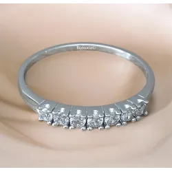 Bague Alliance ZIRCONIUM En Argent Massif 925/000 Rhodié Tailles 48 à 68