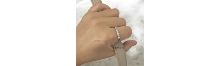 Bague Alliance ZIRCONIUM En Argent Massif 925/000 Rhodié Tailles 48 à 68