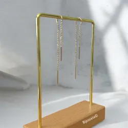 Boucles D'oreilles Chaînes Traversante En Plaqué or 18 Carats 750/000