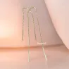 Boucles D'oreilles Chaînes Traversante En Plaqué or 18 Carats 750/000