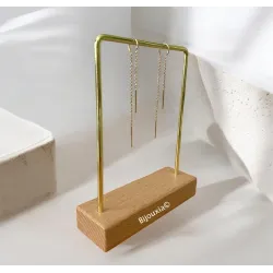 Boucles D'oreilles Chaînes Traversante En Plaqué or 18 Carats 750/000