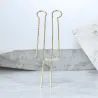 Boucles D'oreilles Chaînes Traversante En Plaqué or 18 Carats 750/000