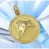 Pendentif Médaille Signe Du Zodiaque "Bélier" En Plaqué Or 18 Carats 750/000