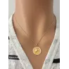 Pendentif Médaille Signe Du Zodiaque "Bélier" En Plaqué Or 18 Carats 750/000