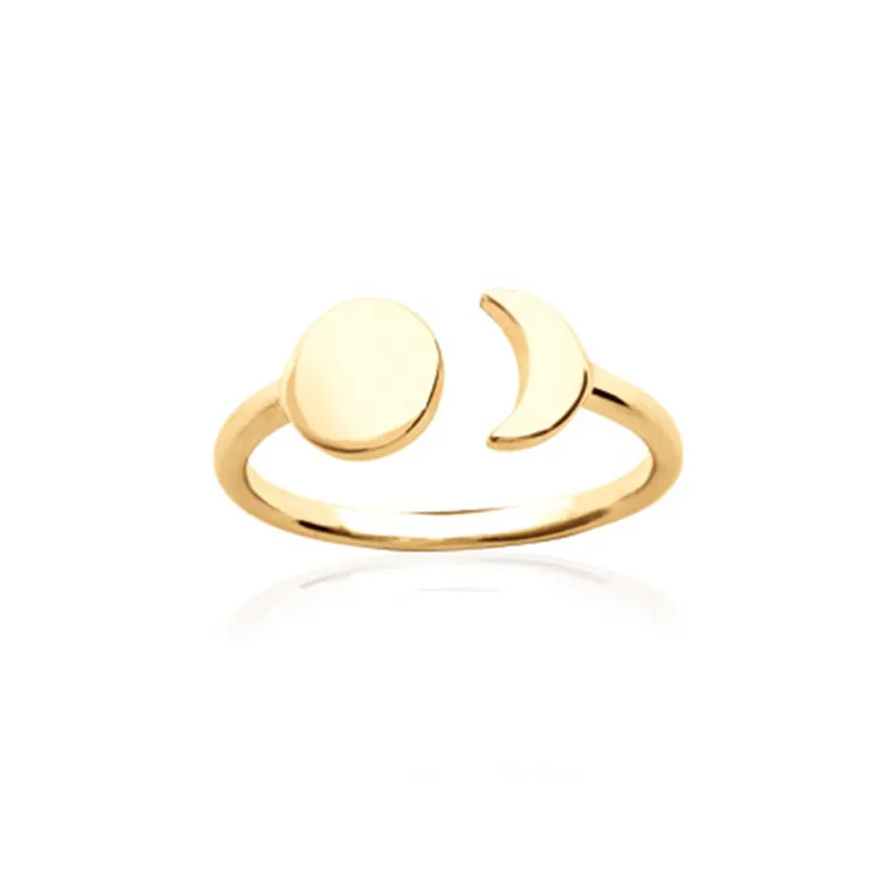 Bague Ouverte Collection Astre & Lune Plaqué or 18 carats T50 à 60