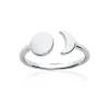 Bague Ouverte Collection Astre & Lune Argent 925/000 Rhodié T50 à 60