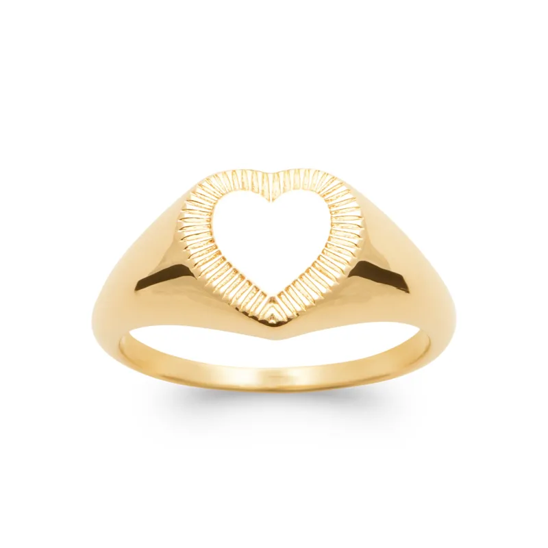 Bague Amour En Forme de Cœur En Plaqué Or 18 Carats 750/000 Tailles 50 à 60